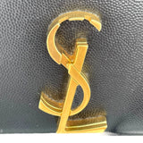 サンローラン SAINT LAURENT カサンドラ トップ ハンドバッグ ブラック GD金具 キャビア レディース ショルダーバッグ