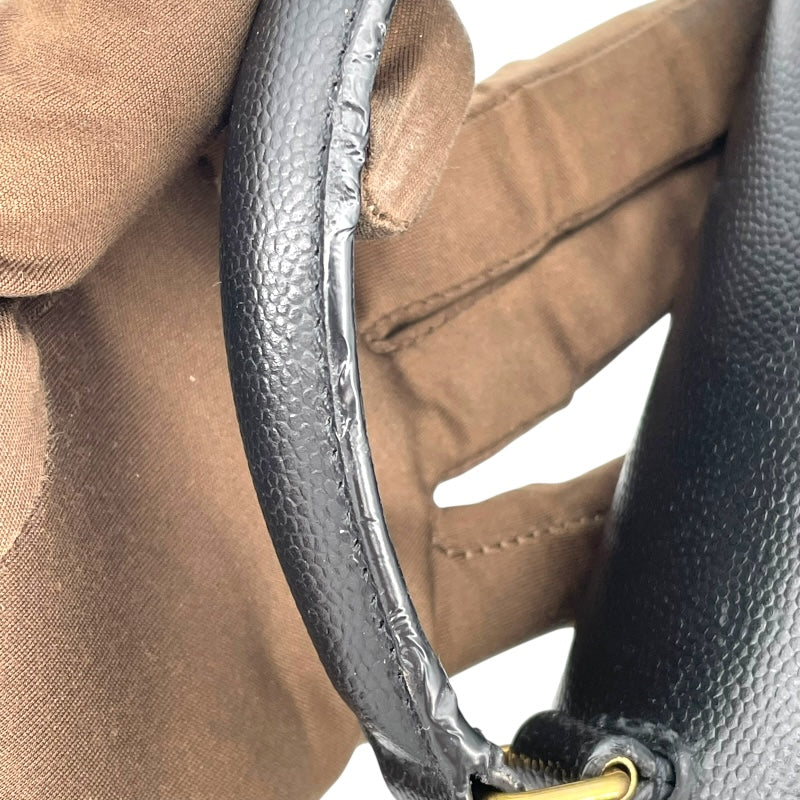 サンローラン SAINT LAURENT カサンドラ トップ ハンドバッグ ブラック GD金具 キャビア レディース ショルダーバッグ