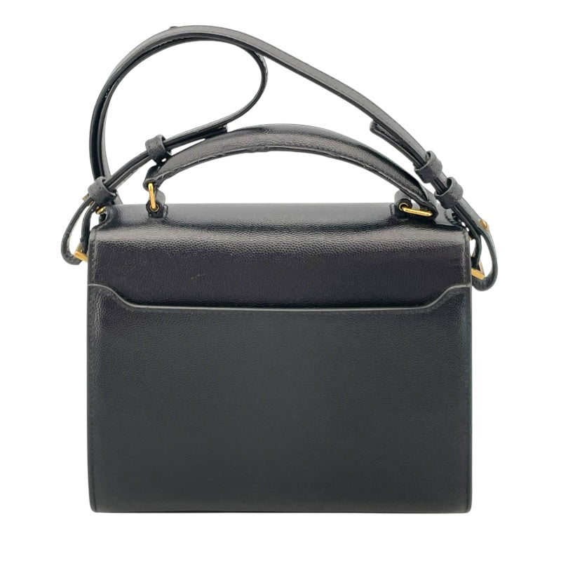 サンローラン SAINT LAURENT カサンドラ トップ ハンドバッグ ブラック GD金具 キャビア レディース ショルダーバッグ