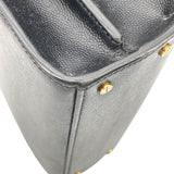 サンローラン SAINT LAURENT カサンドラ トップ ハンドバッグ ブラック GD金具 キャビア レディース ショルダーバッグ