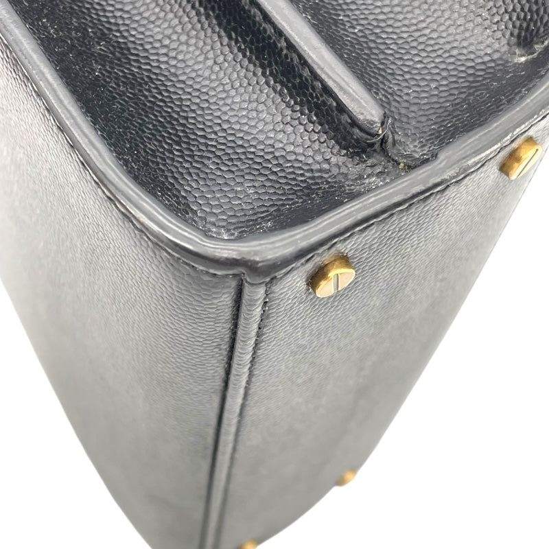 サンローラン SAINT LAURENT カサンドラ トップ ハンドバッグ ブラック GD金具 キャビア レディース ショルダーバッグ