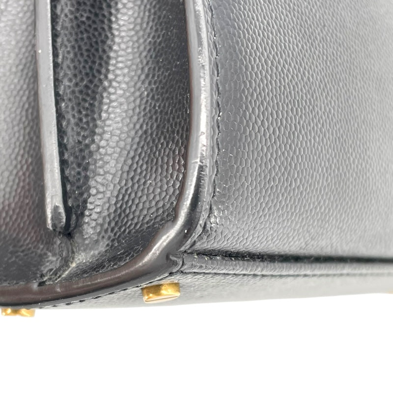 サンローラン SAINT LAURENT カサンドラ トップ ハンドバッグ ブラック GD金具 キャビア レディース ショルダーバッグ