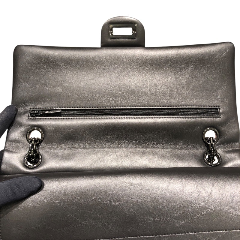 シャネル CHANEL 2.55Vステッチフラップバッグ A37587 ブラック　ブラック金具 カーフ レディース ショルダーバッグ