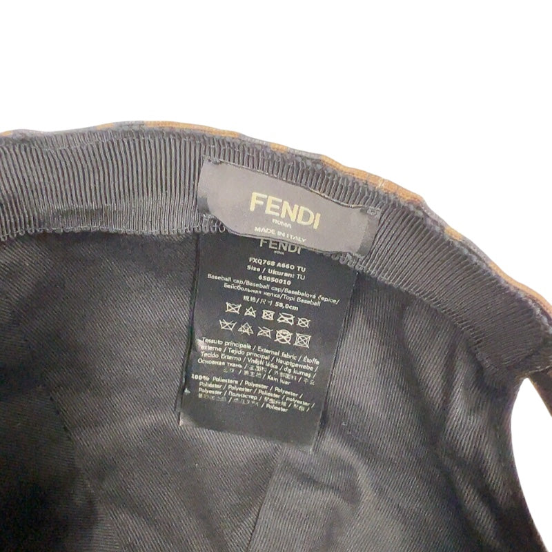 フェンディ FENDI ズッカ　キャップ FXQ768A660 ブラウン ポリエステル メンズ その他ファッション雑貨