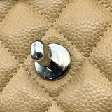 シャネル CHANEL マトラッセ25 A01112 ベージュ シルバー金具 キャビアスキン レディース ショルダーバッグ