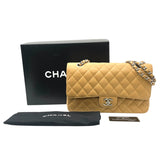 シャネル CHANEL マトラッセ25 A01112 ベージュ シルバー金具 キャビアスキン レディース ショルダーバッグ