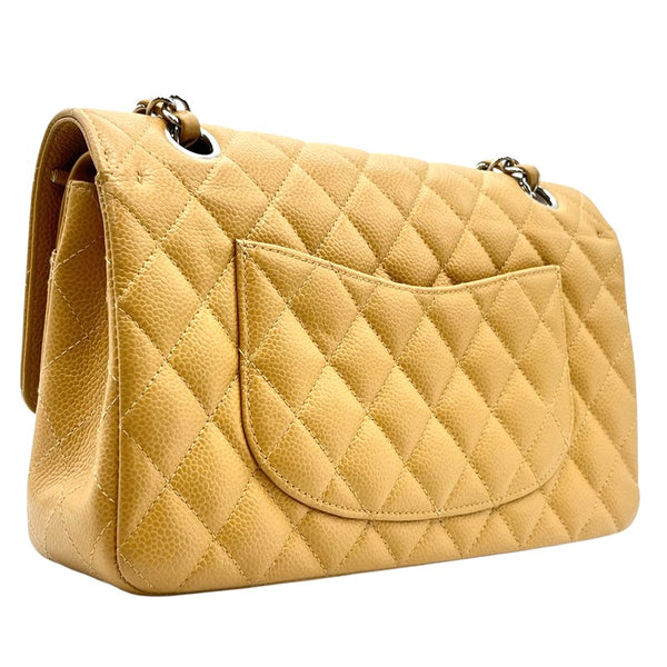 シャネル CHANEL マトラッセ25 A01112 ベージュ シルバー金具 キャビアスキン レディース ショルダーバッグ