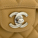 シャネル CHANEL マトラッセ25 A01112 ベージュ シルバー金具 キャビアスキン レディース ショルダーバッグ