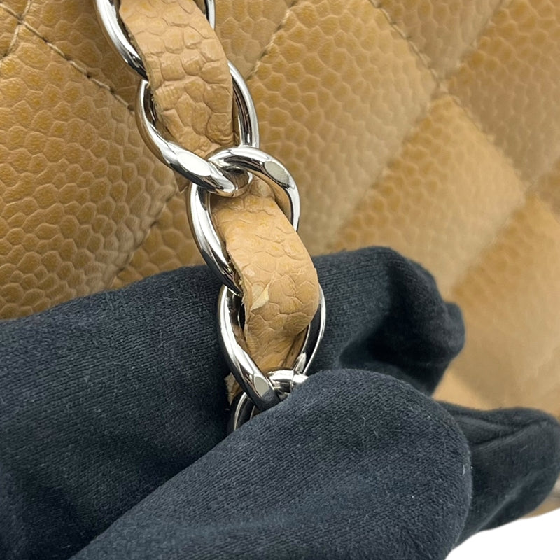 シャネル CHANEL マトラッセ25 A01112 ベージュ シルバー金具 キャビアスキン レディース ショルダーバッグ