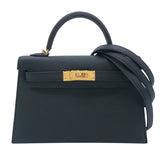エルメス HERMES ミニケリー2 B刻 ブラック　GD金具 エプソン レディース ショルダーバッグ