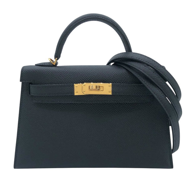 エルメス HERMES ミニケリー2 B刻 ブラック　GD金具 エプソン レディース ショルダーバッグ