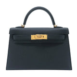 エルメス HERMES ミニケリー2 B刻 ブラック　GD金具 エプソン レディース ショルダーバッグ