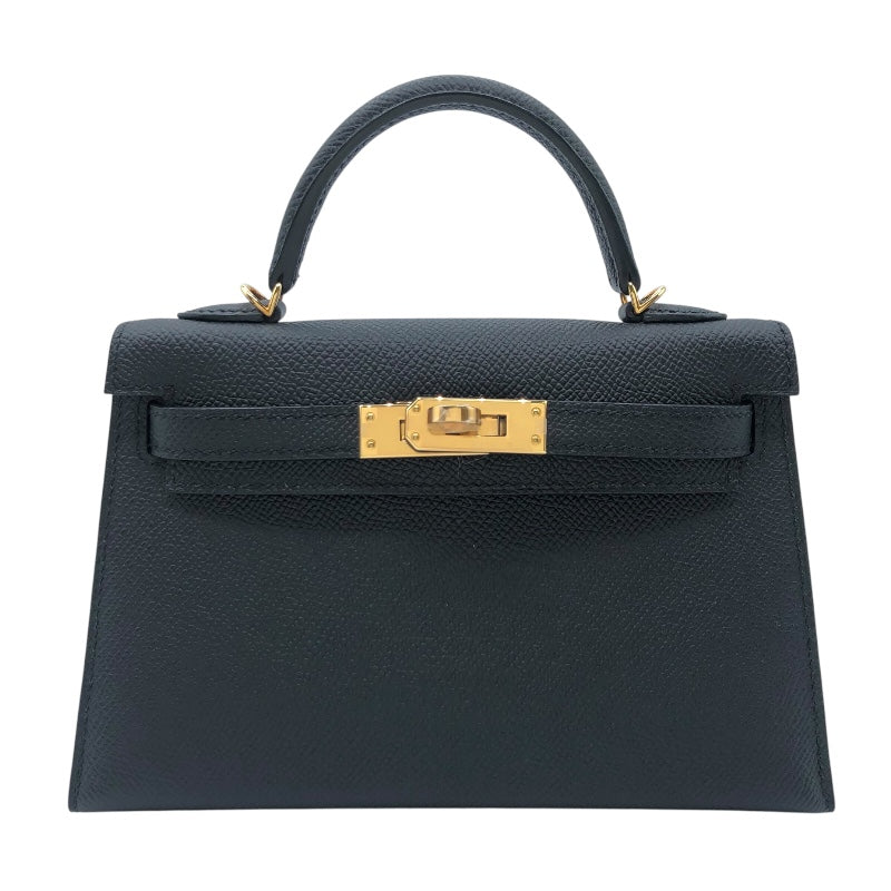 エルメス HERMES ミニケリー2 B刻 ブラック　GD金具 エプソン レディース ショルダーバッグ
