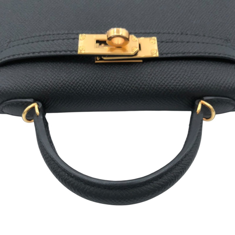 エルメス HERMES ミニケリー2 B刻 ブラック　GD金具 エプソン レディース ショルダーバッグ