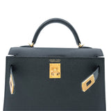 エルメス HERMES ミニケリー2 B刻 ブラック　GD金具 エプソン レディース ショルダーバッグ