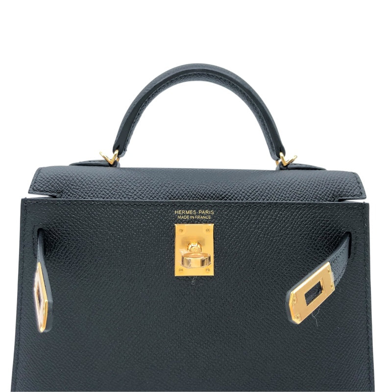 エルメス HERMES ミニケリー2 B刻 ブラック　GD金具 エプソン レディース ショルダーバッグ