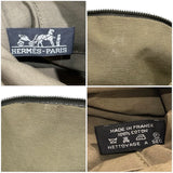 エルメス HERMES ボリードポーチMM カーキ・シルバー金具　 トワル レディース ポーチ