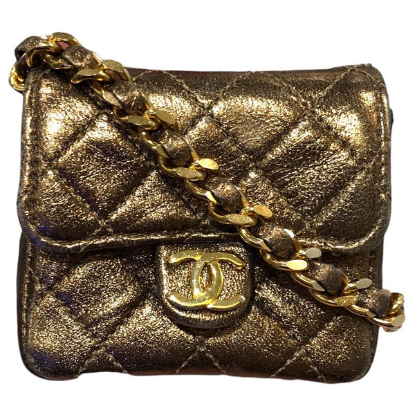 シャネル CHANEL ミニミニマトラッセショルダー ゴールド　ゴールド金具 ラム レディース ショルダーバッグ