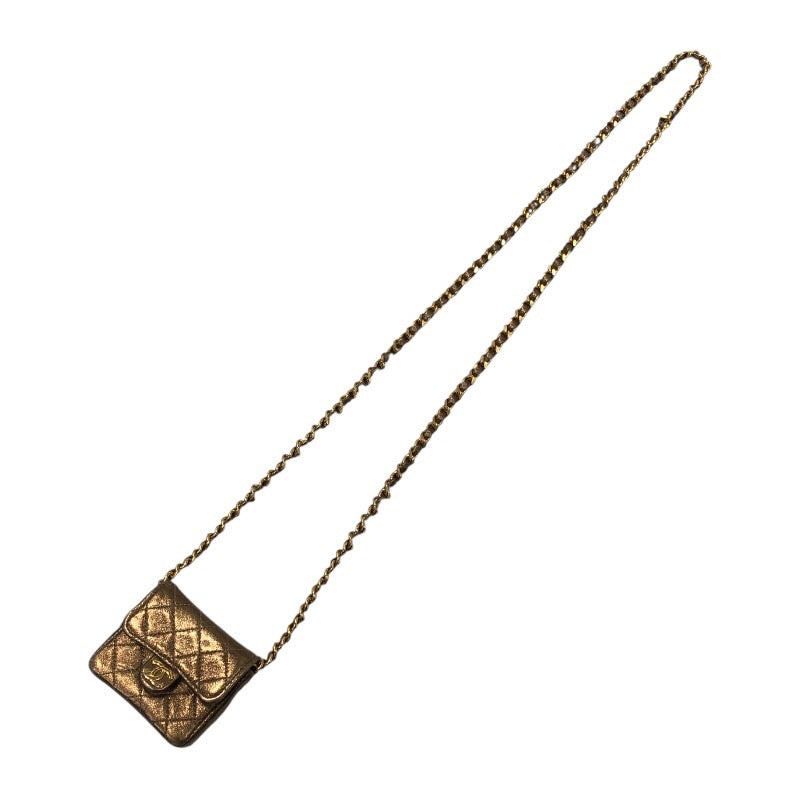 シャネル CHANEL ミニミニマトラッセショルダー ゴールド　ゴールド金具 ラム レディース ショルダーバッグ