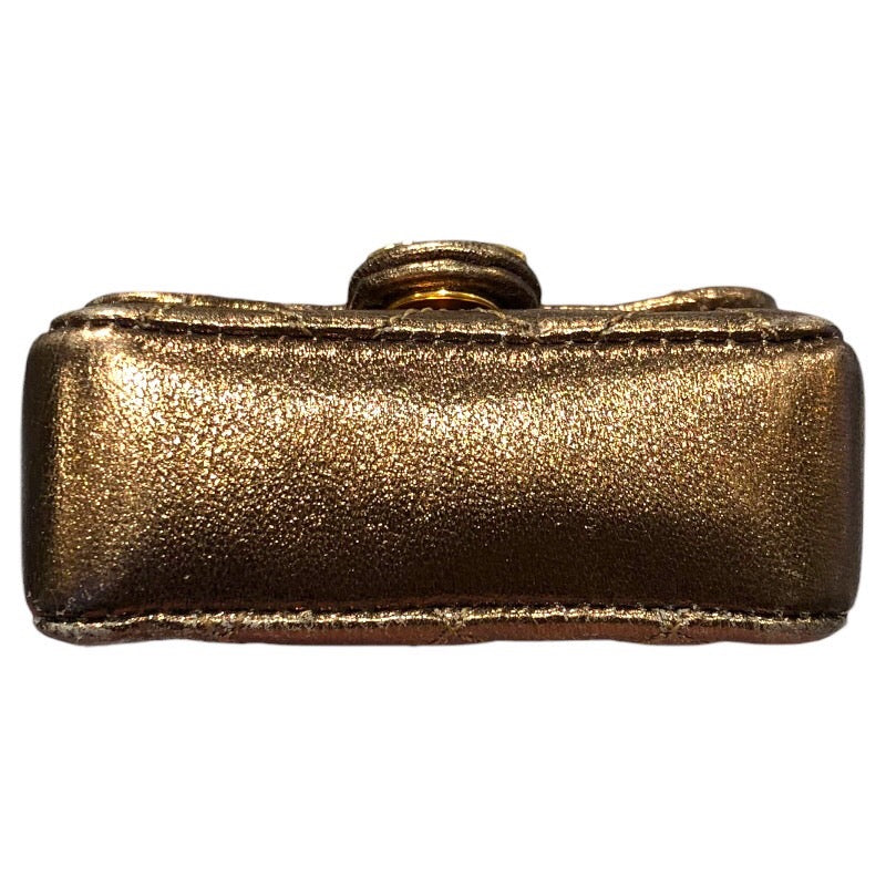 シャネル CHANEL ミニミニマトラッセショルダー ゴールド　ゴールド金具 ラム レディース ショルダーバッグ