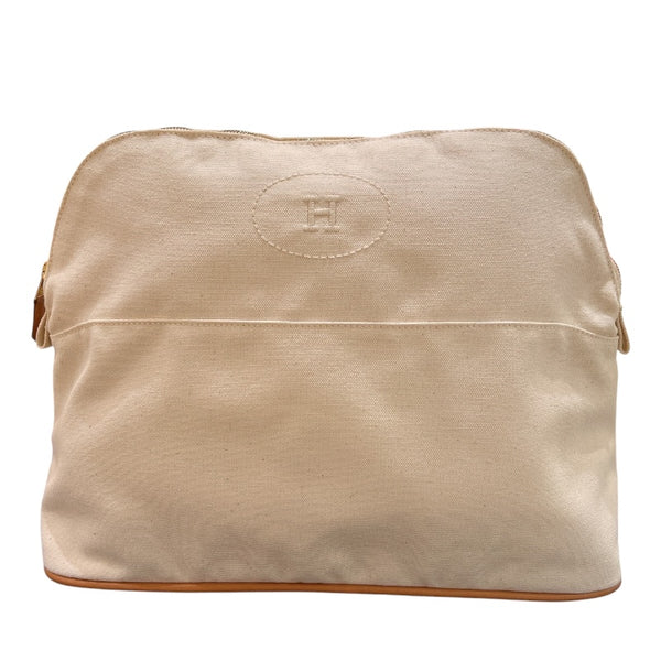 エルメス HERMES ボリードポーチGM アイボリー/シルバー金具 トワル レディース ポーチ