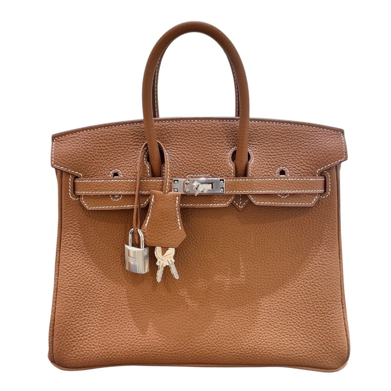 エルメス HERMES バーキン25 W刻 ゴールド　シルバー金具 トゴ レディース ハンドバッグ