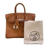 エルメス HERMES バーキン25 W刻 ゴールド　シルバー金具 トゴ レディース ハンドバッグ