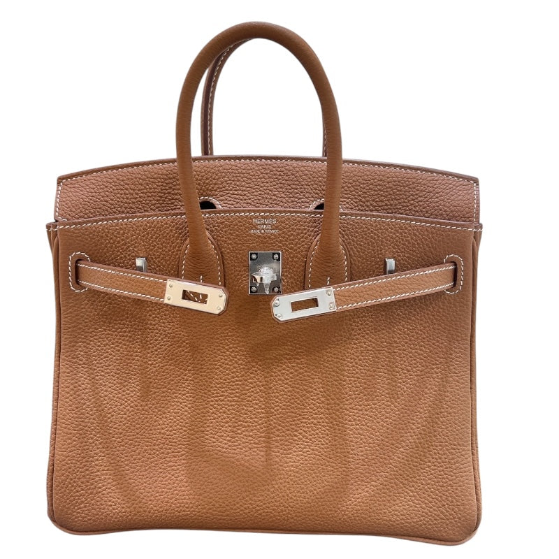 エルメス HERMES バーキン25 W刻 ゴールド　シルバー金具 トゴ レディース ハンドバッグ