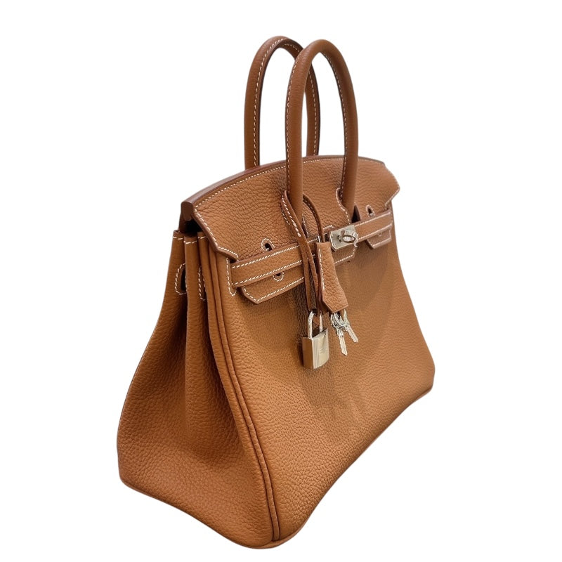 エルメス HERMES バーキン25 W刻 ゴールド　シルバー金具 トゴ レディース ハンドバッグ