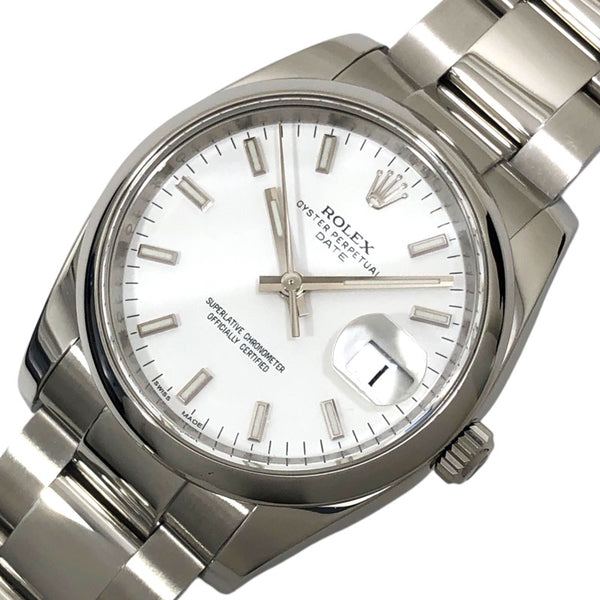 ロレックス ROLEX オイスターパーペチュアル デイト ランダムシリアル 115200 ホワイト SS 自動巻き メンズ 腕時計