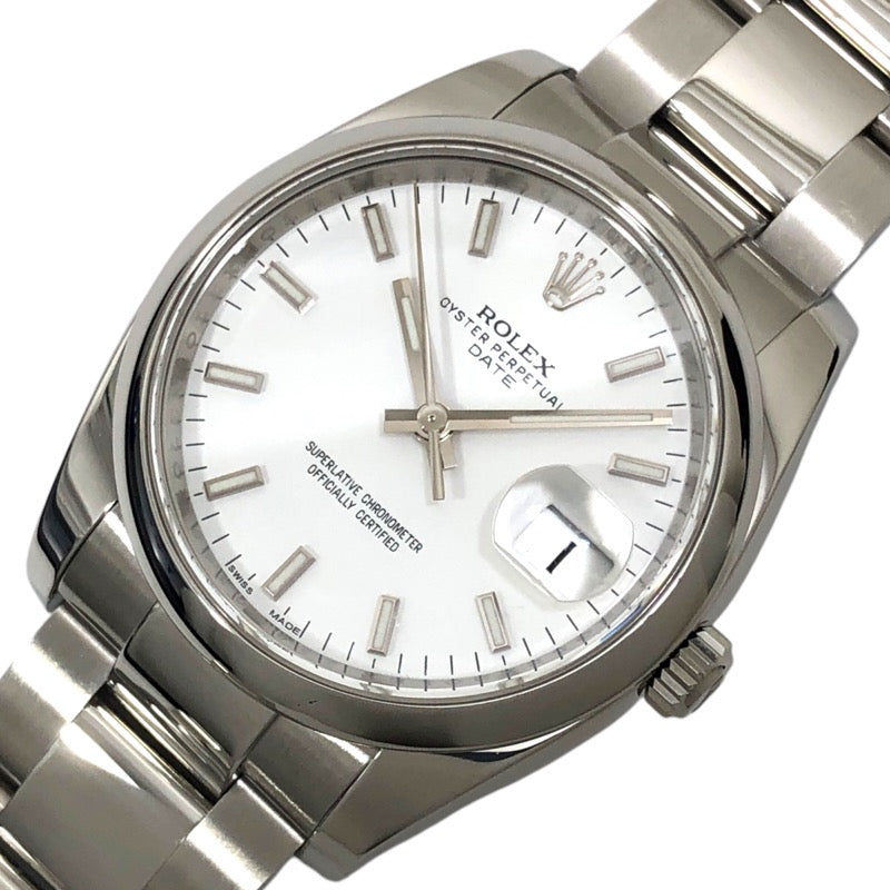ロレックス ROLEX オイスターパーペチュアル デイト ランダムシリアル 115200 ホワイト SS 自動巻き メンズ 腕時計