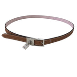 エルメス HERMES ラッキー15 リバーシブルベルト W刻 モーヴペール・ゴールド シルバー金具 スイフト/エプソン レディース ベルト