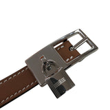 エルメス HERMES ラッキー15 リバーシブルベルト W刻 モーヴペール・ゴールド シルバー金具 スイフト/エプソン レディース ベルト