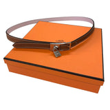 エルメス HERMES ラッキー15 リバーシブルベルト W刻 モーヴペール・ゴールド シルバー金具 スイフト/エプソン レディース ベルト