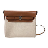 エルメス HERMES エールバッグジップミニ W刻 エクリュ・ゴールド シルバー金具 トワル・ハンター レディース ショルダーバッグ