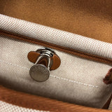 エルメス HERMES エールバッグジップミニ W刻 エクリュ・ゴールド シルバー金具 トワル・ハンター レディース ショルダーバッグ