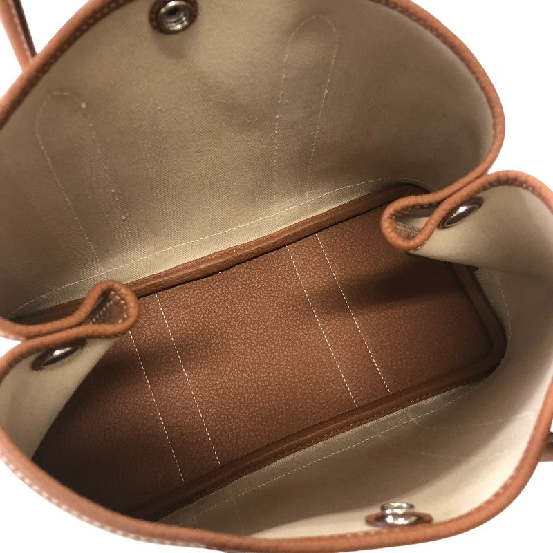 エルメス HERMES ガーデンパーティTPM D刻印 エクリュ/ゴールド シルバー金具 トワル・ネゴンダ レディース トートバッグ