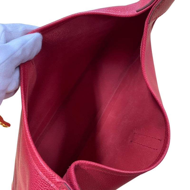 エルメス HERMES トリム31 〇W刻 ルージュカザック ゴールド金具 クシュベル レディース ショルダーバッグ