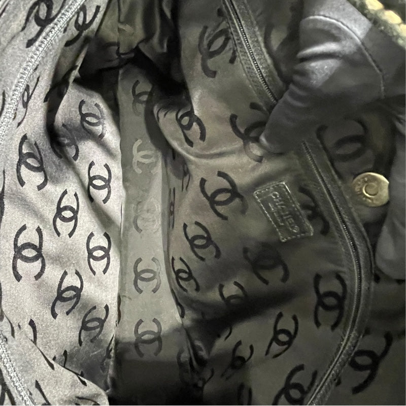 シャネル CHANEL ワイルドステッチ トートバッグ ブラック×ゴールド金具 カーフレザー レディース ショルダーバッグ