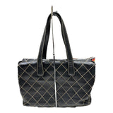 シャネル CHANEL ワイルドステッチ トートバッグ ブラック×ゴールド金具 カーフレザー レディース ショルダーバッグ