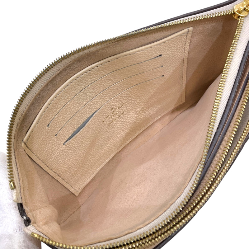 ルイ・ヴィトン LOUIS VUITTON ポシェット・ドゥーブルジップ M63919 ベージュ×アイボリー モノグラム・アンプラントレザー レディース ショルダーバッグ