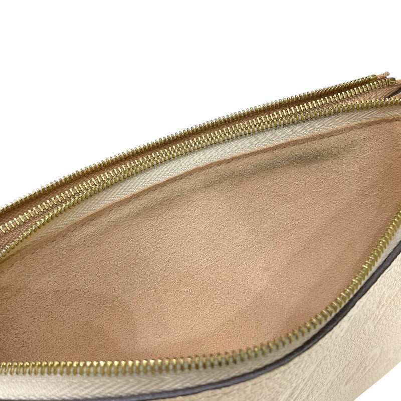 ルイ・ヴィトン LOUIS VUITTON ポシェット・ドゥーブルジップ M63919 ベージュ×アイボリー モノグラム・アンプラントレザー レディース ショルダーバッグ