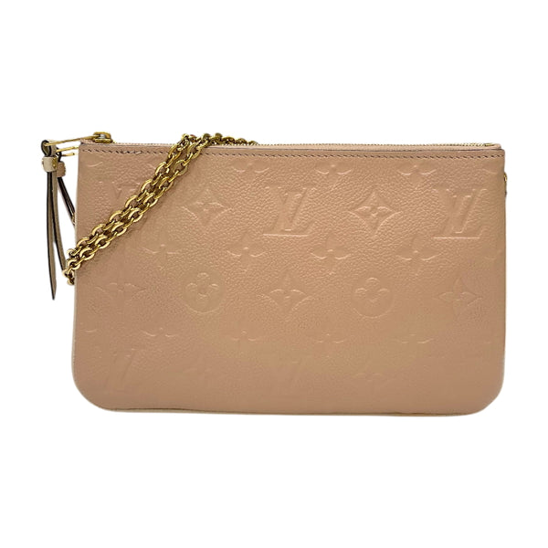 ルイ・ヴィトン LOUIS VUITTON ポシェット・ドゥーブルジップ M63919 ベージュ×アイボリー モノグラム・アンプラントレザー レディース ショルダーバッグ