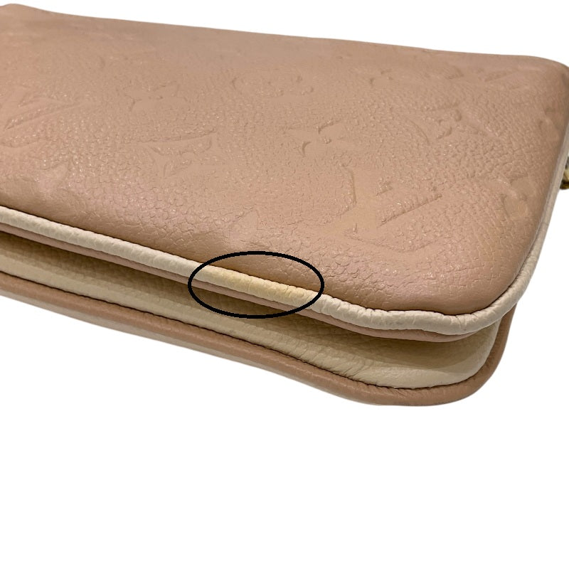 ルイ・ヴィトン LOUIS VUITTON ポシェット・ドゥーブルジップ M63919 ベージュ×アイボリー モノグラム・アンプラントレザー レディース ショルダーバッグ