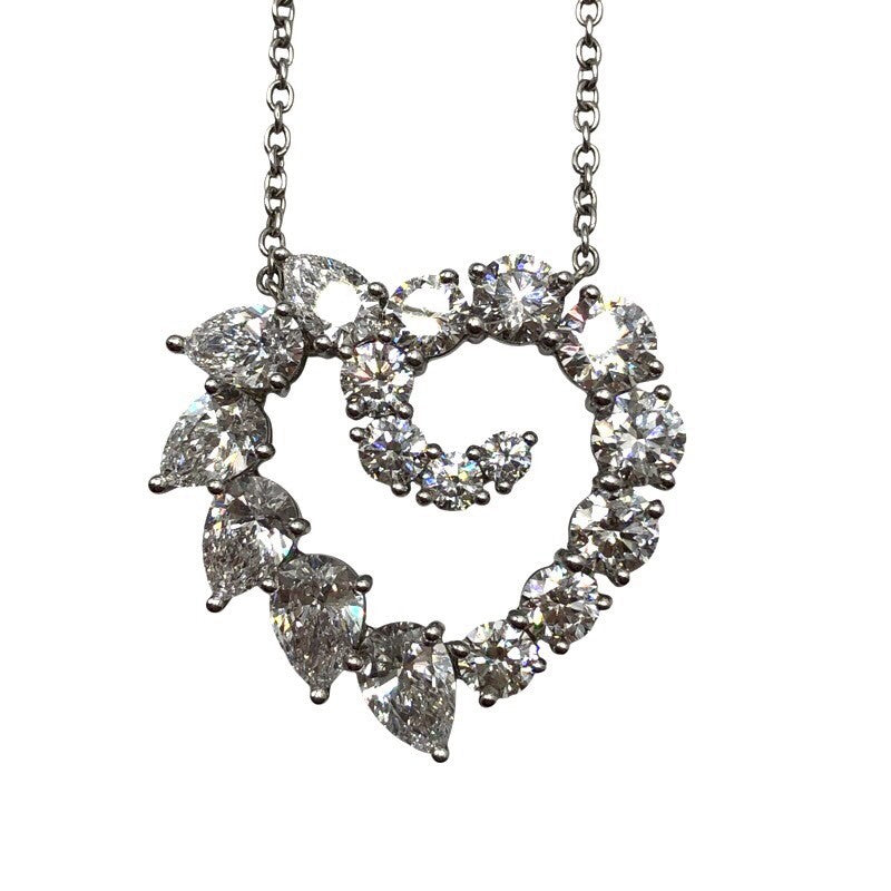 ハリーウィンストン HARRY WINSTON オープンクラスターハートダイヤネックレス Pt950プラチナ ジュエリー