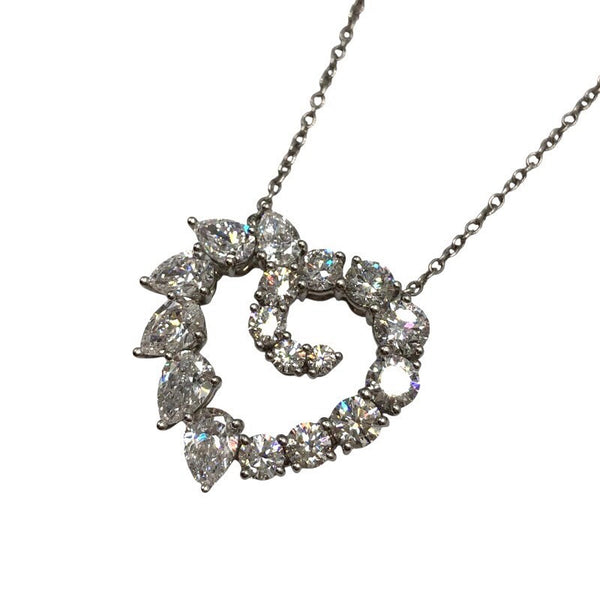ハリーウィンストン HARRY WINSTON オープンクラスターハートダイヤネックレス Pt950プラチナ ジュエリー