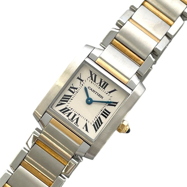カルティエ Cartier タンクフランセーズ SM W51007Q4 アイボリー YG/SS クオーツ レディース 腕時計