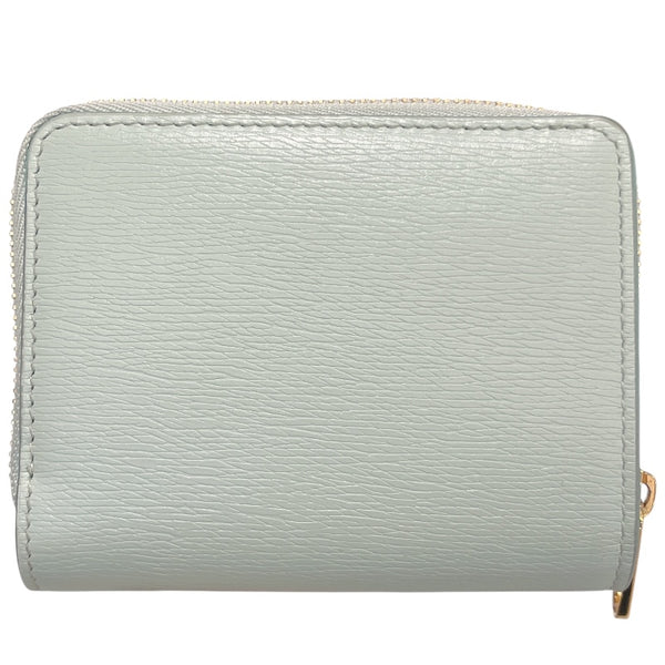 グッチ GUCCI スクリプトミニウォレット 772639 ペールグリーン レザー レディース 二つ折り財布