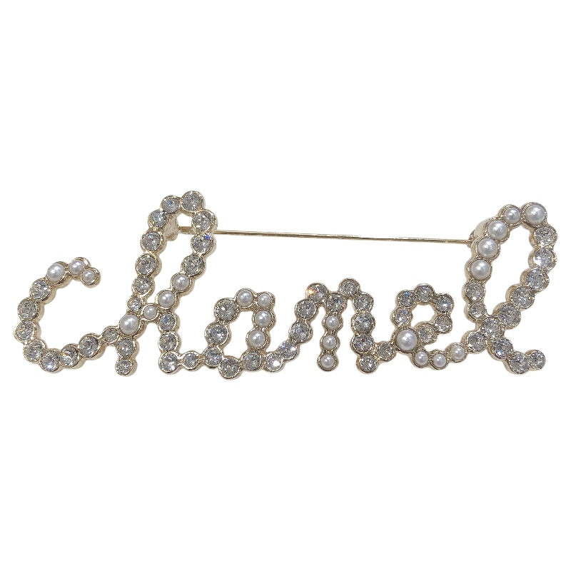 シャネル CHANEL ロゴライントーンパールブローチ AB2806 メタル レディース ブローチ