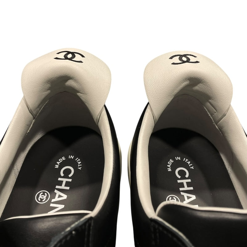 シャネル CHANEL ココマークレザーローカットスニーカー G34145 ブラック レザー メンズ スニーカー